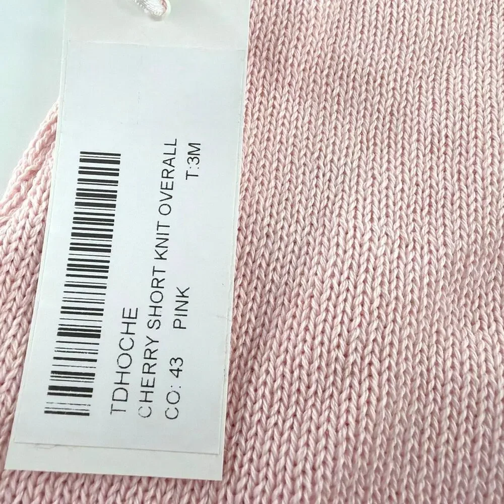 Tecomoabesos Cherry Short Knit Overall Pink Size 3M